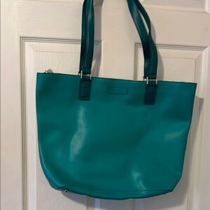 Vibrant Vera Bradley Teal Tote Bag with Glossy Finish